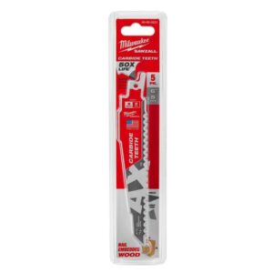 Milwaukee 48-00-5521 6" Carbide Teeth Sawzall The Ax Blade 5-Pack
