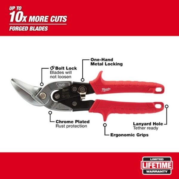 Milwaukee 48-22-4512 Left Cutting Offset Aviation Snips