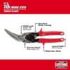 Milwaukee 48-22-4538 Long Cut Offset Left Aviation Snips