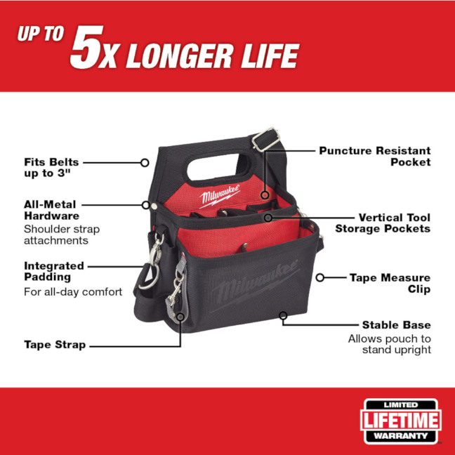 Milwaukee 48228112 Electrician's Pouch BC Fasteners & Tools