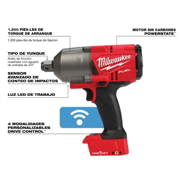 Milwaukee 2864-20 M18 FUEL High Torque 3/4" Impact Wrench - Friction Ring with ONE-KEY - Tool Only