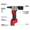 Milwaukee 2550-20 M12 Rivet Tool - Tool Only (1) Milwaukee 2550-20 M12 Rivet Tool - Tool Only