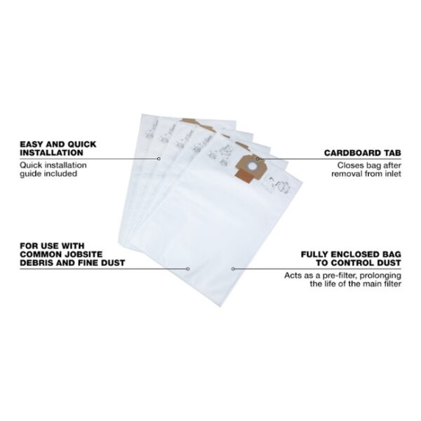 Milwaukee 49-90-1955 Fleece Dust Bags