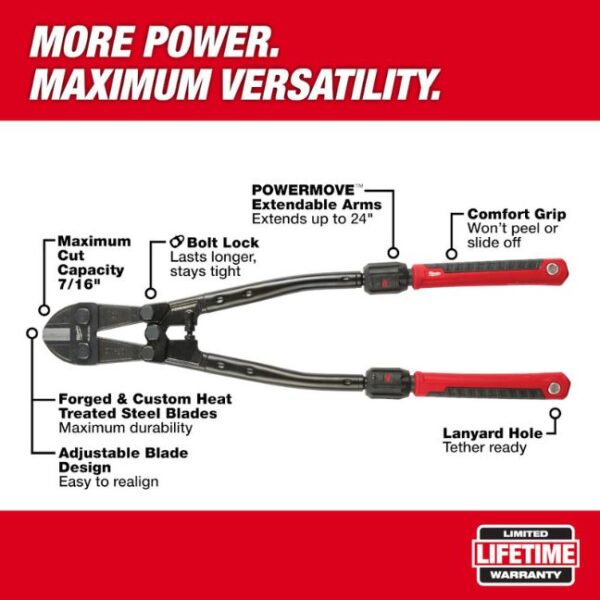 Milwaukee 48-22-4124 24" Adaptable Bolt Cutter with POWERMOVE