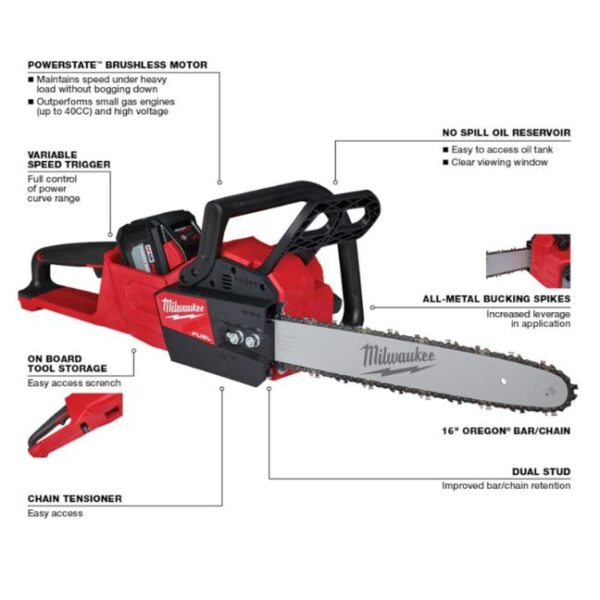 Milwaukee 2727-21HD M18 FUEL 16" Chainsaw Kit