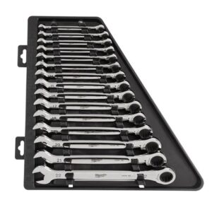 Milwaukee 48-22-9516 Metric Ratcheting Combination Wrench Set 15-Piece