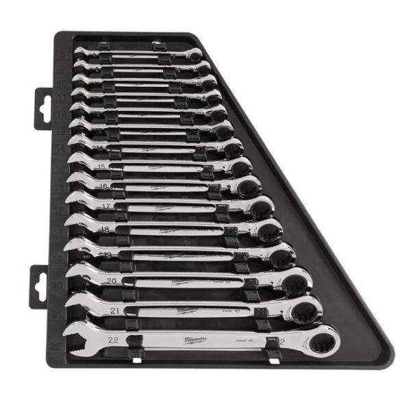 Milwaukee 48-22-9516 Metric Ratcheting Combination Wrench Set 15-Piece