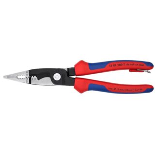 Knipex 13828T 8" (200mm) Electrical Installation Pliers with Tethering Point