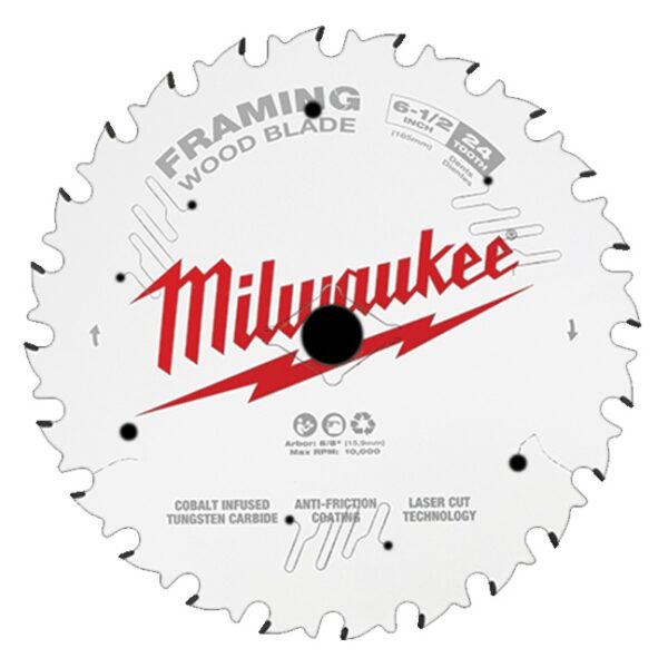 Milwaukee 48-40-0620 6-1/2" 24T Framing Circular Saw Blade Milwaukee 48-40-0620 6-1/2" 24T Framing Circular Saw Blade