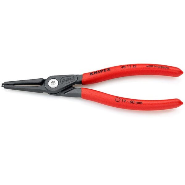 Knipex 4811J2 7-1/4" (180mm) Precision Internal Circlip Pliers - Straight Tip 5/64" (1.8mm)