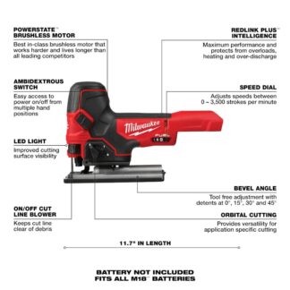 Milwaukee 2737B-20 M18 FUEL Barrel Grip Jig Saw - Tool Only (1)
