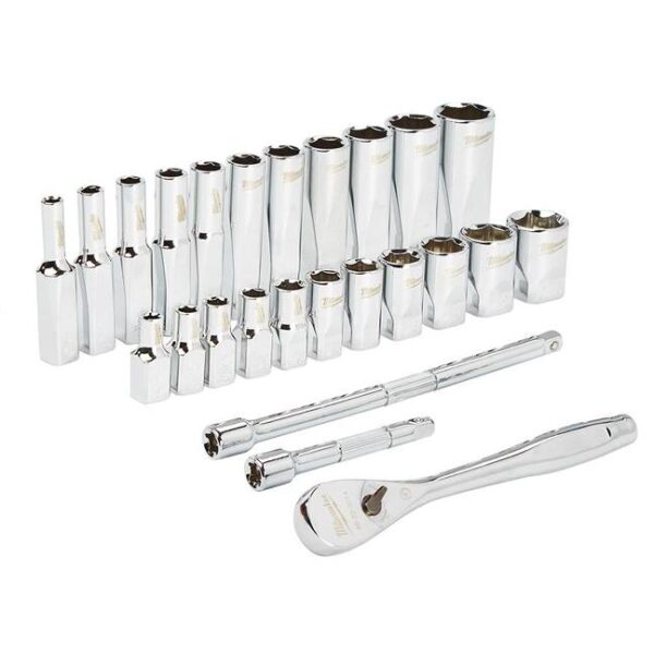 Milwaukee 48-22-9404 1/4" Drive 26pc Ratchet & Socket Set - SAE