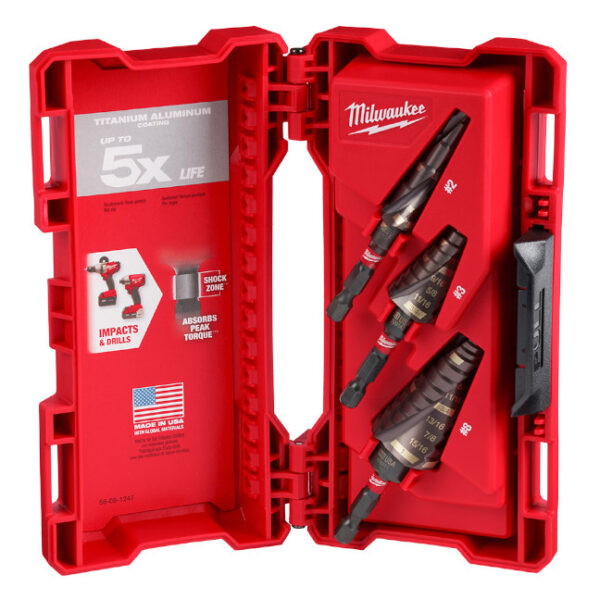 Milwaukee 48-89-9256 SHOCKWAVE™ Impact Duty™ Step Bit Mechanical Set (#2, #3, #8)