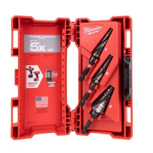 Milwaukee 48-89-9254 SHOCKWAVE Impact Duty Step Bit Kit 3-Piece (#1, #2, #4)