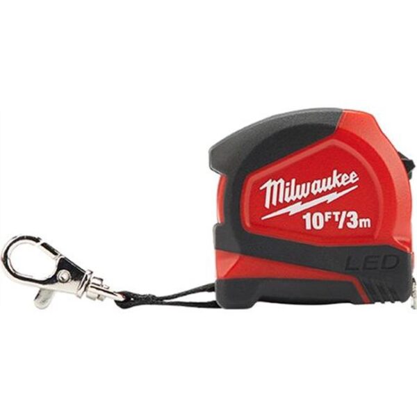 Milwaukee 48-22-6601 Keychain Tape Measure with LED Milwaukee 48-22-6601 10ft/3m Keychain Tape Measure with LED