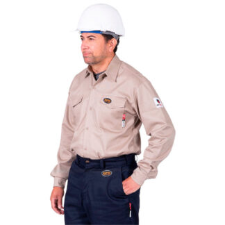 Pioneer 7741 V2540430 Hi-Viz FR-TECH Flame Resistant Safety Shirt-Khaki