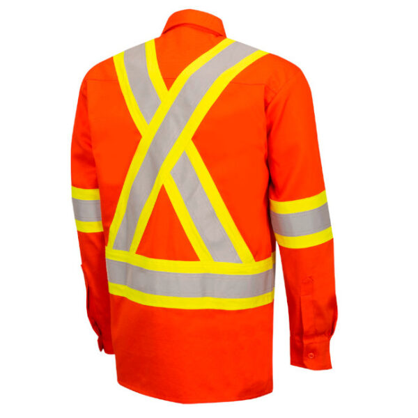 Pioneer 7743 V2540460 Hi-Viz FR-TECH Flame Resistant Safety Shirt-Orange