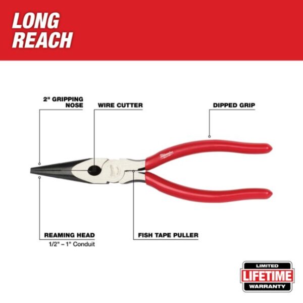 Untitled design - 2023-02-22T152802.505 Milwaukee 48-22-6501 8" Long Nose Pliers