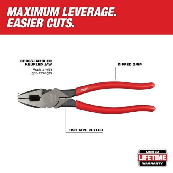 Milwaukee 48-22-6502 9" High-Leverage Lineman's Pliers Milwaukee 48-22-6502 9" High-Leverage Lineman's Pliers
