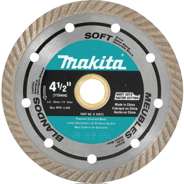 Makita A-94633 4-1/2" Turbo Soft Material Diamond Blade