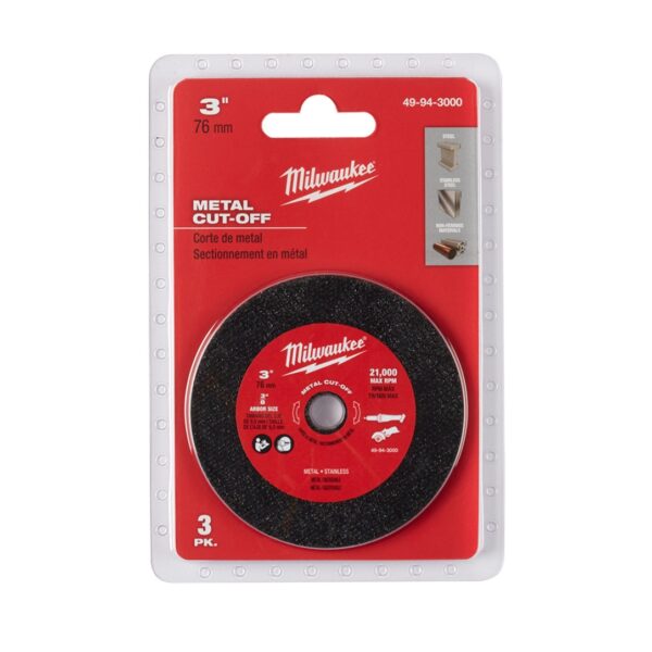 Milwaukee 49-94-3000 3" Metal Cut Off Wheel 3-Pack
