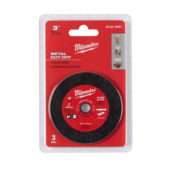 Milwaukee 49-94-3000 3" Metal Cut Off Wheel 3-Pack