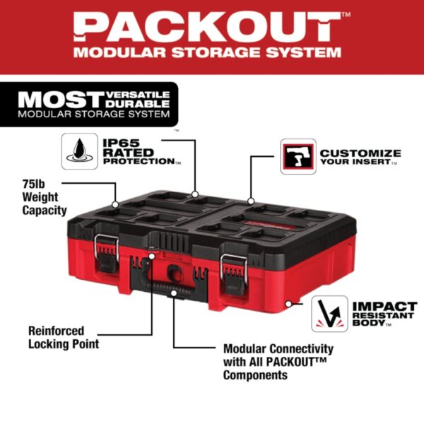 Milwaukee 48-22-8450 PACKOUT Tool Case with Customizable Insert