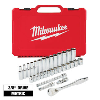 Milwaukee 48-22-9508 3/8” Drive Metric Ratchet and Socket Set 32-Piece