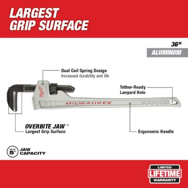 Milwaukee 48-22-7236 36” Aluminum Pipe Wrench
