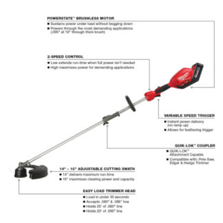 Milwaukee 2825-20ST M18 FUEL String Trimmer with QUIK-LOK - tool only