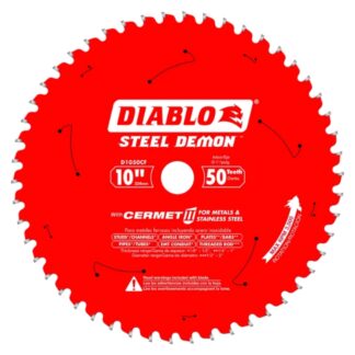 Diablo D1050CF STEEL DEMON 10" x 50T Cermet Metal and Stainless Steel Cutting Saw Blade