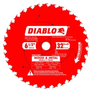 Freud D0632GPA 6-1/2” x 32T Wood & Metal Carbide Saw Blade
