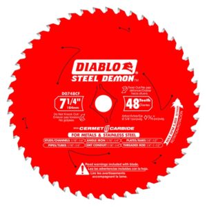 Freud D0748CFX 7-1/4" x 48T Cermet Metal and Stainless Steel Cutting Saw Blade