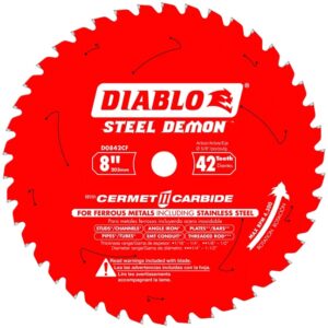 Freud D0842CF 8" x 42T Cermet Metal and Stainless Steel Cutting Saw Blade