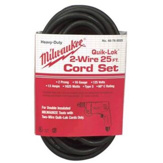 Milwaukee 48-66-5025 25Ft 2-Wire Quik-Lok Cord