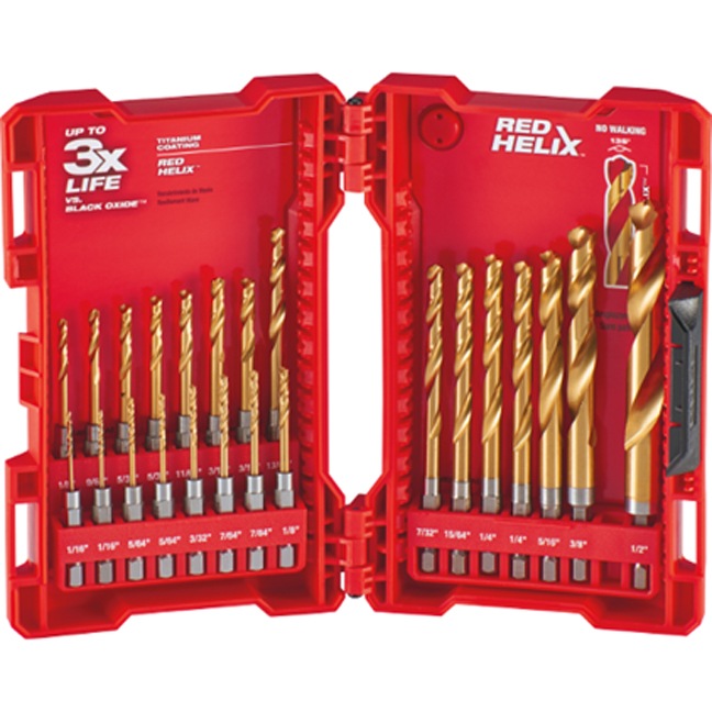 Milwaukee 48894631 SHOCKWAVE RED HELIX Titanium Drill Bit Set