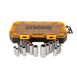 DeWalt DWMT73812 Tough Box Tool Kit 3/8'' Drive Deep Socket Set 20pc