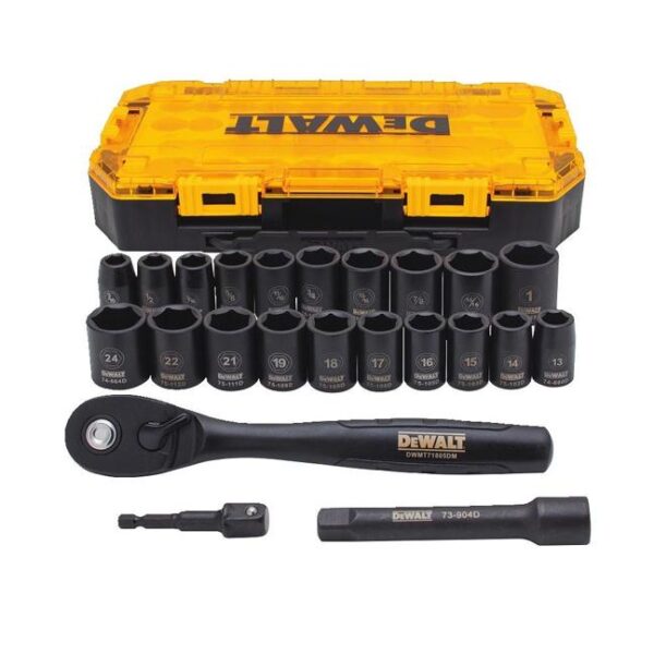DeWalt DWMT74739 Combination Tool Kit 1/2'' Deep Socket Set 23pc DeWalt DWMT74739 Combination Tool Kit 1/2'' Deep Socket Set 23pc
