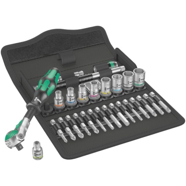 Wera 004016 Zyklop Speed 1/4" Drive Metric Ratchet and Socket Set 28-Piece