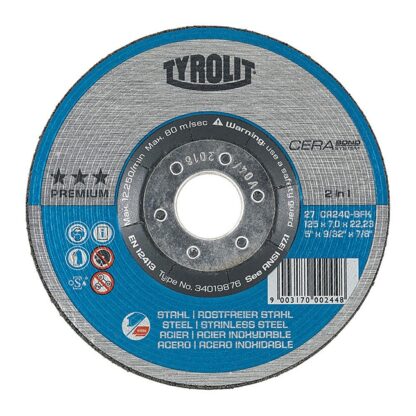 Tyrolit 34019876 27 5X9/32X7/8 Grinding Wheel