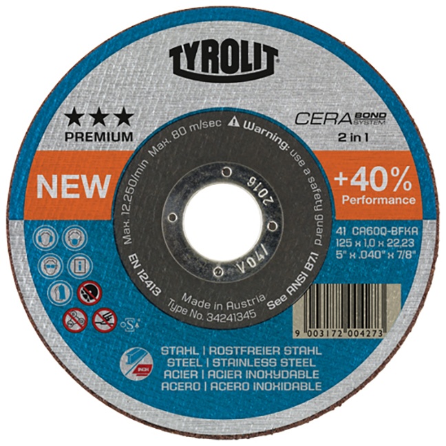 Tyrolit 34256273 5" Cerabond Cutting Disc