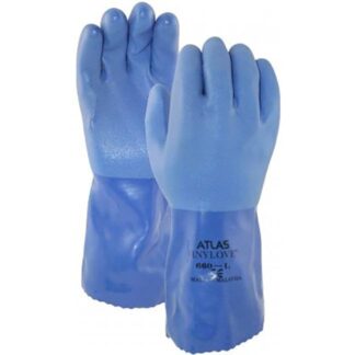 blue work gloves