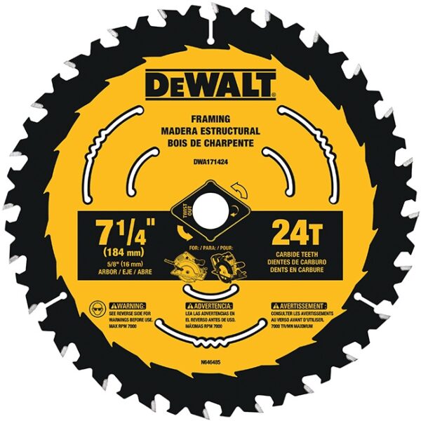DeWalt DWA171424 7-1/4" 24T Circular Saw Blade