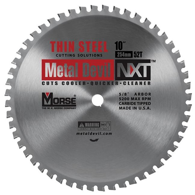 MK Morse 101820 10" 52T Metal Devil NXT Circular Saw Blade