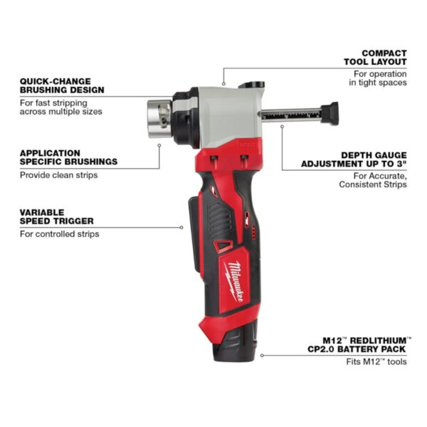 Milwaukee 2435AL-21 M12 Cable Stripper Kit for Al THHN / XHHW