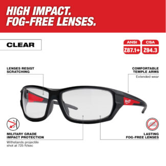 Milwaukee 48-73-2020 Performance Safety Glasses Clear Fog-Free Lenses2