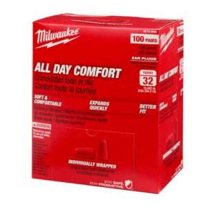 Milwaukee 48-73-3006 100 Pair Ear Plugs Individually Sealed Pairs