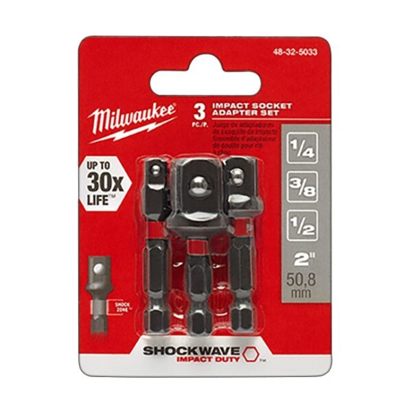 Milwaukee 48-32-5033 SHOCKWAVE Impact Hex Shank Socket Adapter Set Milwaukee 48-32-5033 SHOCKWAVE Impact Hex Shank Socket Adapter Set
