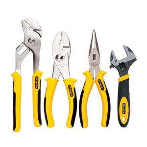 Stanley 84-558 4 Piece Plier & Adjustable Wrench Set