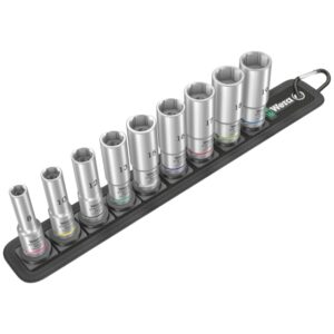 Wera 004545 Belt B Deep 1 3/8" Drive Metric Socket Set 9-Piece